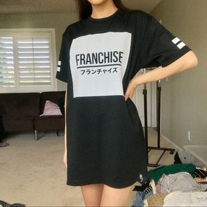 Black jersey oversized tee